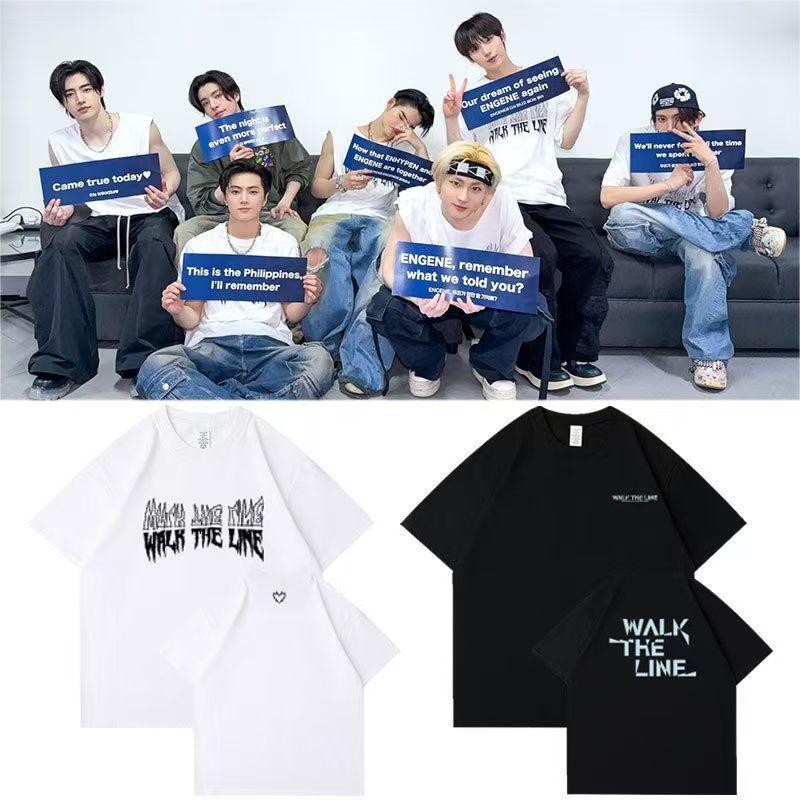 Enhypen 2025 WALK THE LINE koncertní tričko Kpop Móda letní tričko