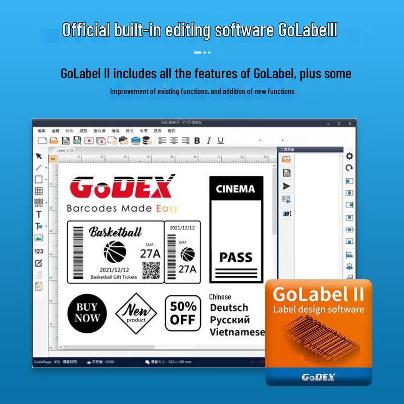GODEX DT46 Thermal Label Printer CN plug (adapter included)