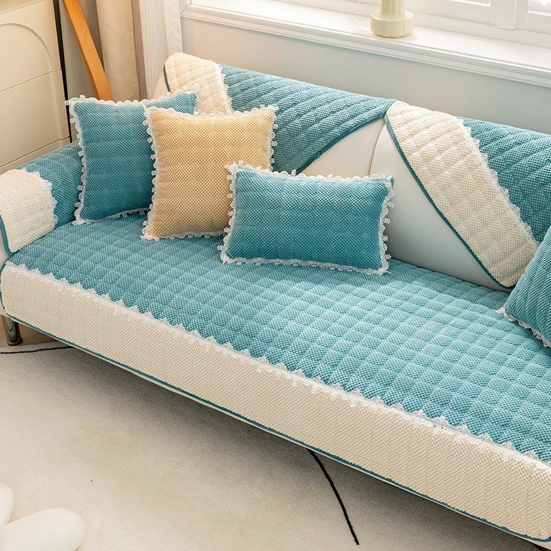 Sofa Cushion Velvet Four Seasons Universal Plush Cushion Non-Slip Sofa Cover Backrest Cover Cloth Winter