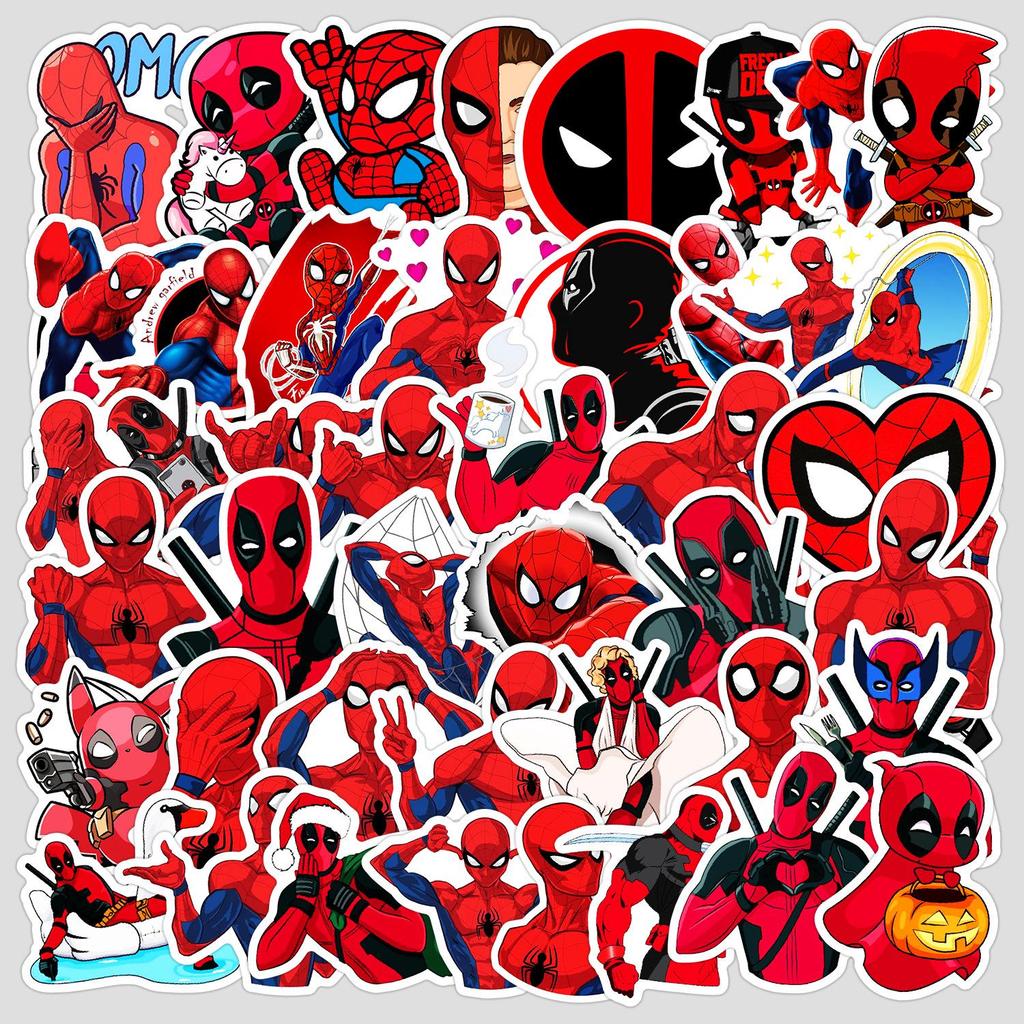 50pcs Spider-Man Stickers for Luggage, Laptop, Skateboard, Water Cup, and More