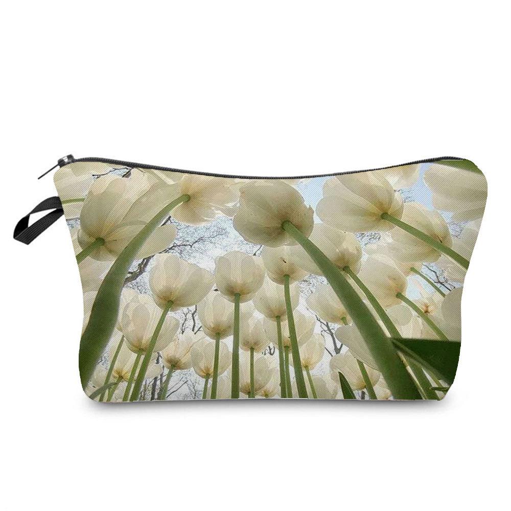 Damen Blumenmuster Kosmetiktasche Toilettenartikel Organizer Reiseaufbewahrungskoffer 6757