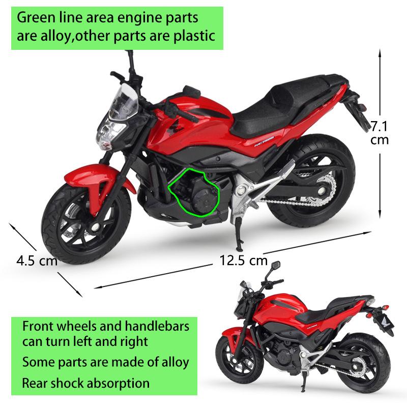 1/18 Scale Welly 2018 HONDA NC705S Alloy Motorcycle Model Diecasts Metal Toy Vehicles Motorcycle Model High Simulation Collection Childrens Gifts