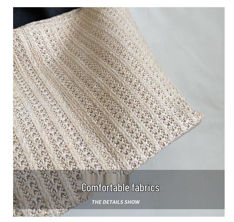 2025 Vielseitige Strandtasche aus Stroh im Pastoralstil: Damenhandtasche mit großem Fassungsvermögen und einzelnem Schulterriemen