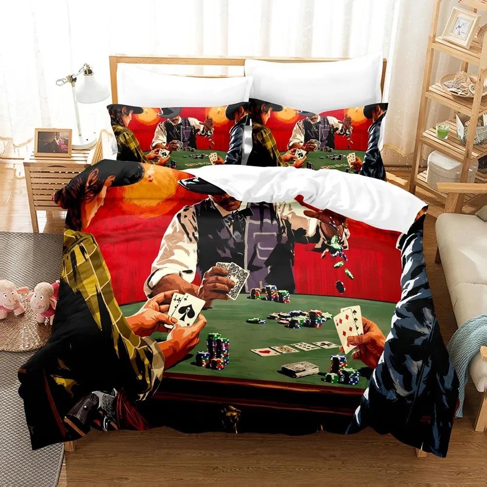 

Game Red Dead Redemption Bedding Set 3D Printed Suitable For Bedroom Duvet Cover Set With Pillowcases Kids Home Textile EU Single(135*200cm)3pcs