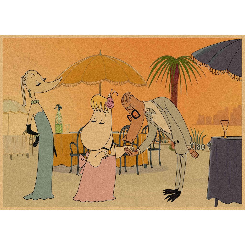 Moomin Family Retro Cartoon Poster Wall Art Mural 397