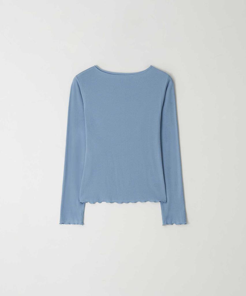 THERYE Boat-Neck Long Sleeve T-Shirt(Blue)