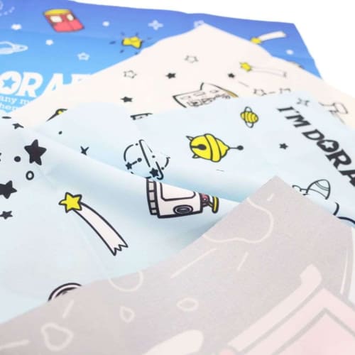 Marushin Handkerchiefs, 3-Pack, Moisture-Wicking, Quick-Drying, Antibacterial and Odor-Resistant, "I'm Doraemon" Mystery Zone Design, Perfect for Pres