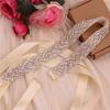 Crystal Bridal Belt with Ribbons, Handmade Silver Wedding Belt, Cookie Patient Belt for Wedding Evening Dresses Belt for Women