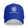 Smith Wesson Logo Embroidered Baseball Cap Black Classic Adjustable Hat with White Trim and Brand Emblem Design