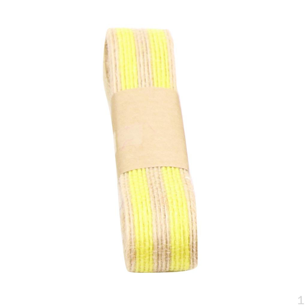 Wide Jute Burlap Craft Double Color Ribbon Roll Fabric for Weddings, Tie-backs, Sashes, Wreaths, Yellow