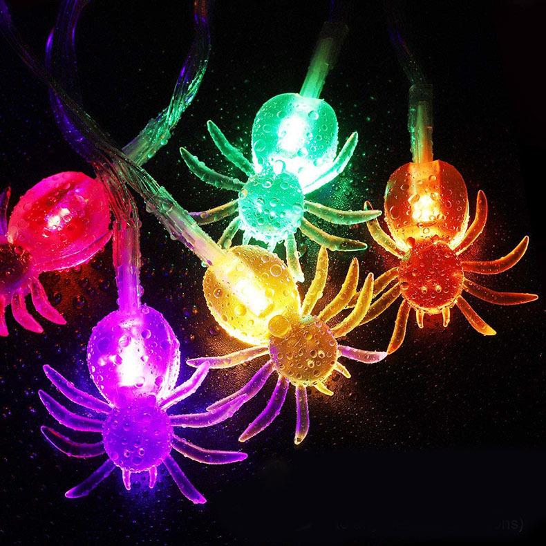 Halloween Party LED Purple Spider String Lights - Outdoor Decorative Atmosphere Lights