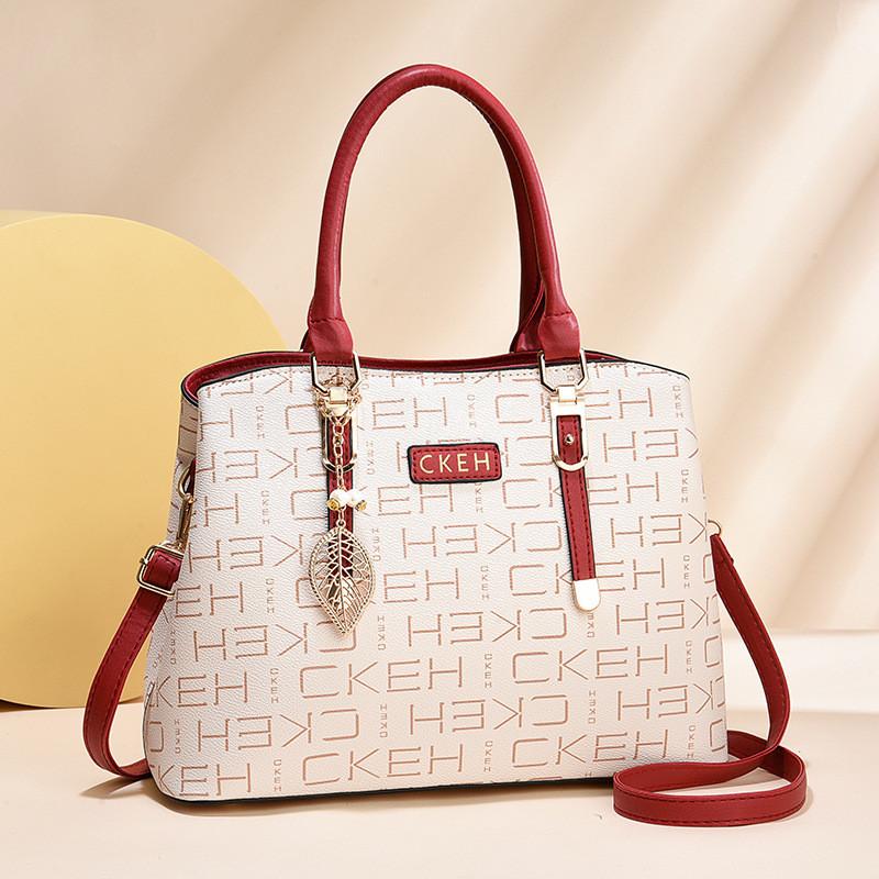 Модный весенне-летний 2024 года Новый корейский стиль Цветочный женский 핸드백 Большая вместимость Сумка через плечо White Red