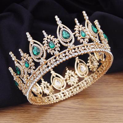Royal Queen King Round Diadem Gorgeous Crystal Bridal Tiaras And Crowns Wedding Hair Jewelry Bride Head Ornaments Party Prom