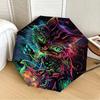 1PC Neon Cat Automatic Folding Umbrella - Compact 8-Rib Design, Durable Plastic & Iron, Lightweight for Outdoor Daily Use, Festive Gift059