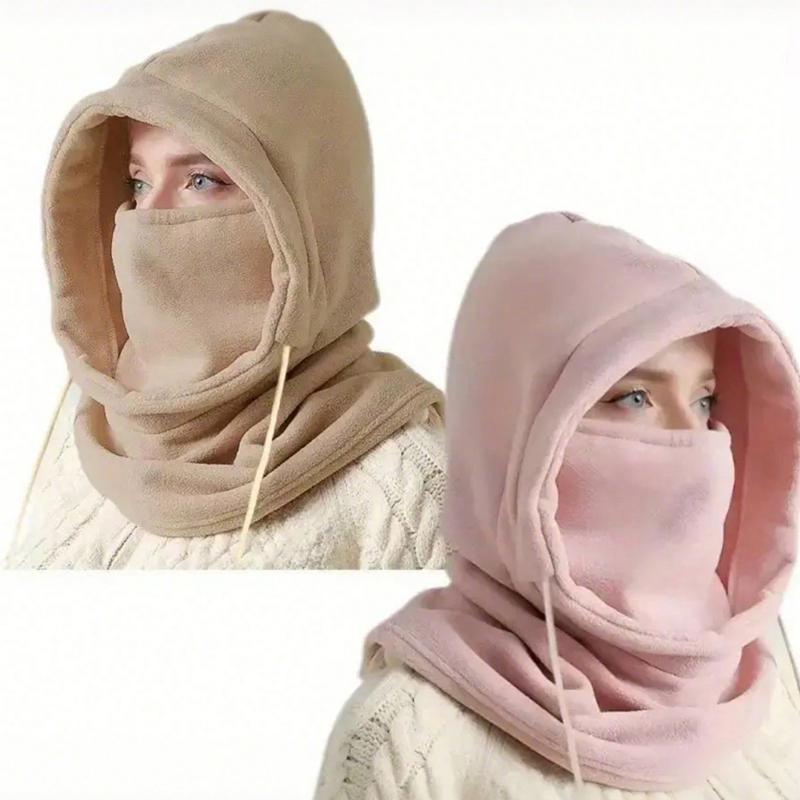 A Woman's Black Fleece Balaclava Hat, Sun Proof Cycling Hat