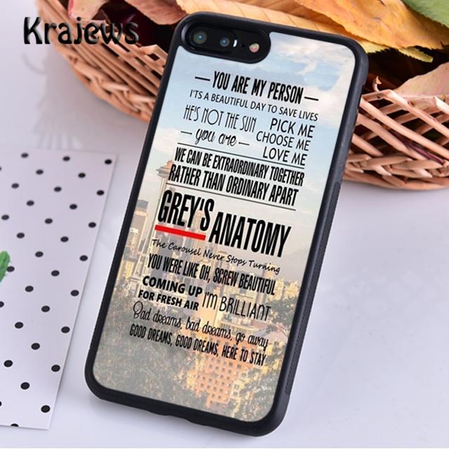 Krajews Grey's Anatomy Quotes TV Series For iPhone 17 Air 16 Phone Case Cover 15 14 Plus 12 13 Pro Max Fundas