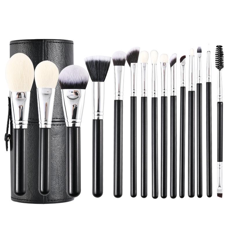 15-Piece Professional Makeup Brush Set for Artists and Schools with Detail Concealer Brush