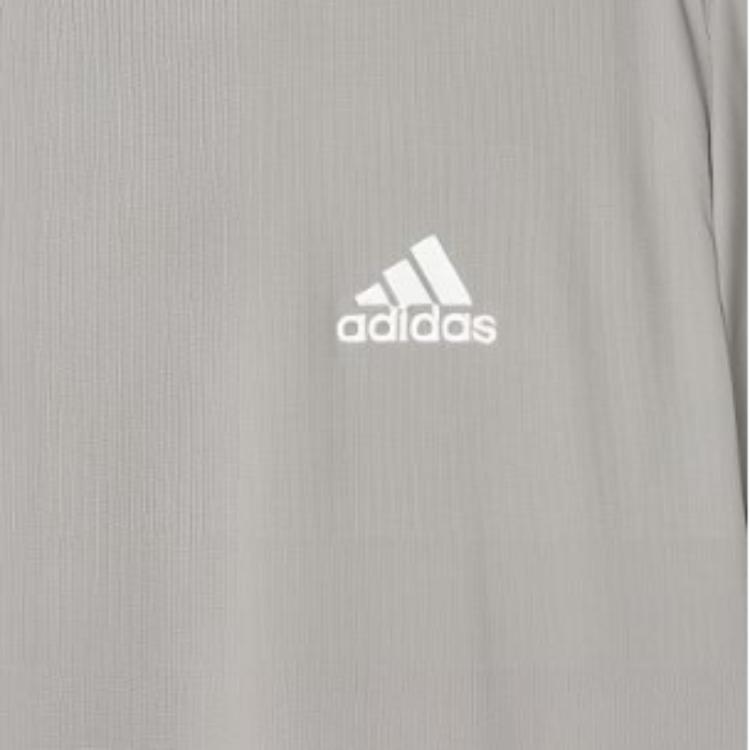 Adidas Logo Print Quick-Dry Crew Neck Short Sleeve T-Shirt Men Tops Grey GM2121