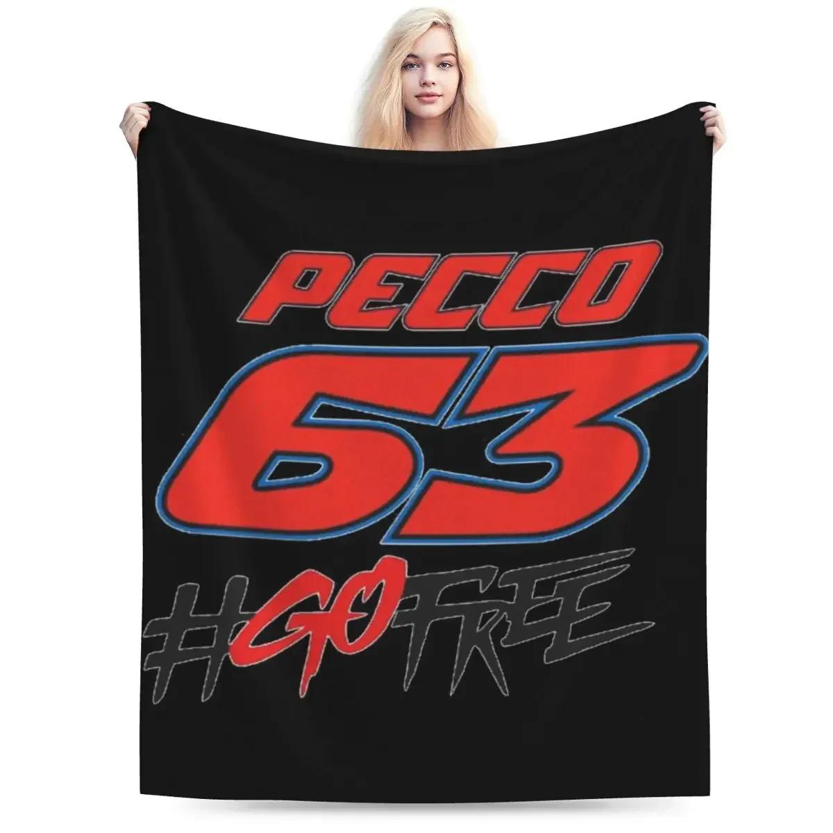 Pecco Bagnaia 63 Go Free Blanket Soft Warm Flannel Throw Blanket Bedspread for Bed Living room Picnic Travel Home Sofa 75X95CM