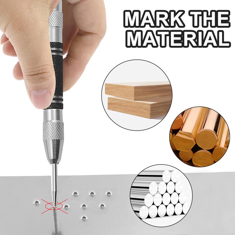 Super Strong Automatic Center Punch Positioning Spring Loaded Adjustable Marker Wood Glass Press Dent Metal Drill