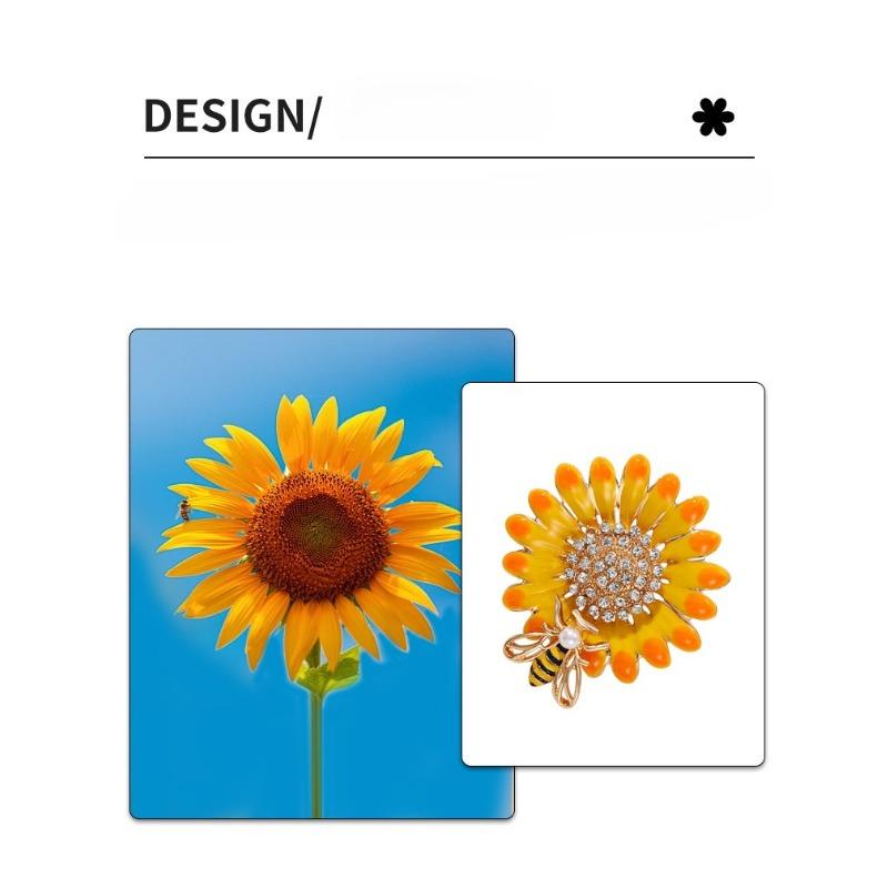 High End Fashion Alloy Drip Sunflower Brooch, Daisy Bee Brooch, Brooch, Suit Accessories