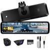 PORMIDOAUTO Dashcam and Rear Cameras Sony IMX462 Sensor Automatic Brightness Digital Rearview Mirror Concealed Wiring Cable Improved Night Vision
