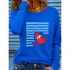 Women's T Shirt Print Graphic Geometric Ocean Fashion Stylish Classic Long Sleeve Crew Neck Regular Tops
