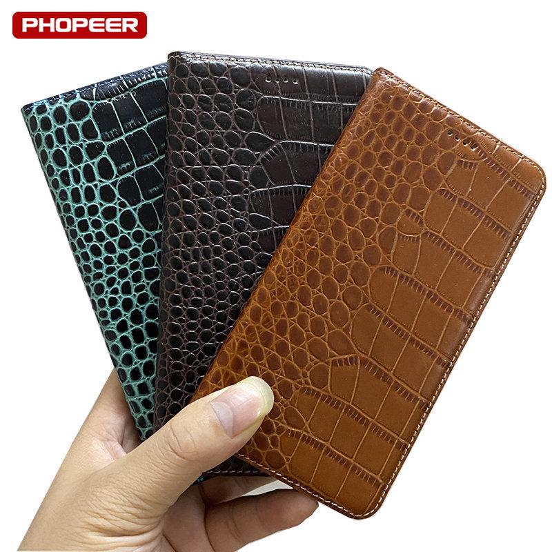 Custodia a Flip in Vera Pelle di Coccodrillo per Samsung Galaxy A22 A32 A42 A52 A72 A82 A52S A21S A33 A53 A73 A23 5G Coperture per Telefono