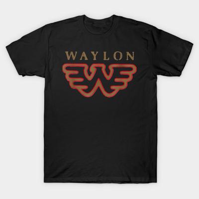 Asian Size Cotton Unisex Tshirt Print T-shirt Waylon Jennings Official Merchandise Flying Logo T-shirt No-Cut Print Regular Fit