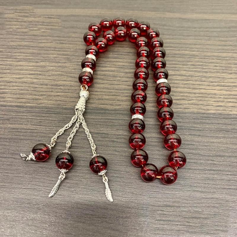 Kristall Gebetsperlen Quasten Handarmband Islamisch 33 Perlen Rosenkranz Armband Religiöser Schmuck Geschenk für Männer Frauen