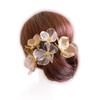 Flower Kanzashi Headpiece with Gold and White Pearls of Perfect for and Hair Gold and White Lulu's U-Pin (Set 5) - Coming-of-Age Ceremonies,