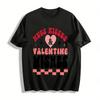 Hugs Kisses Valentine Wishes Retro Graphic Casual Top Pure Cotton T-shirt