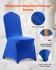 50 Pcs Royal Blue Chair Covers, Polyester Spandex Chair Cover, Stretch Slipcovers for Wedding Party Dining Banquet Flat-Front Chair Covers, Fits Chair