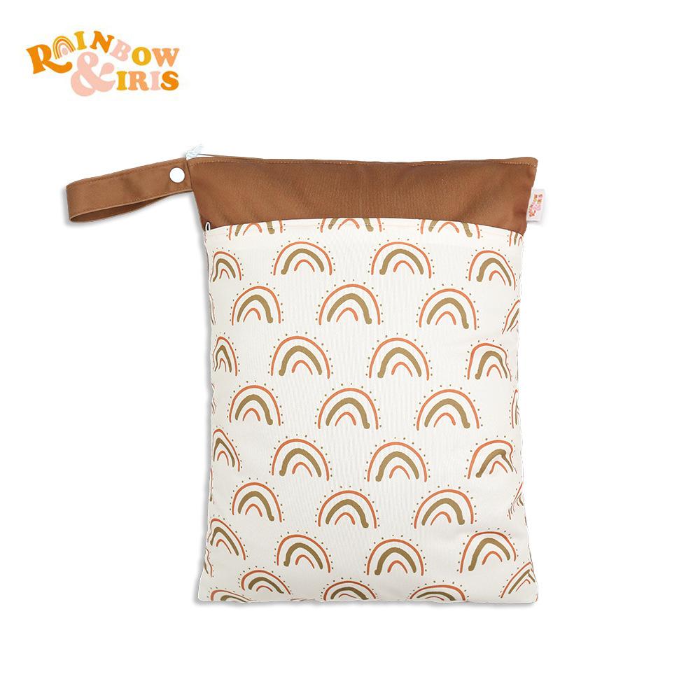 Waterproof Reusable Cloth Bag with Zipper Pocket and Handle - Fashionable Sun Burst Design, Suitable for Beaches, Swimming Pools, Gyms, Yoga