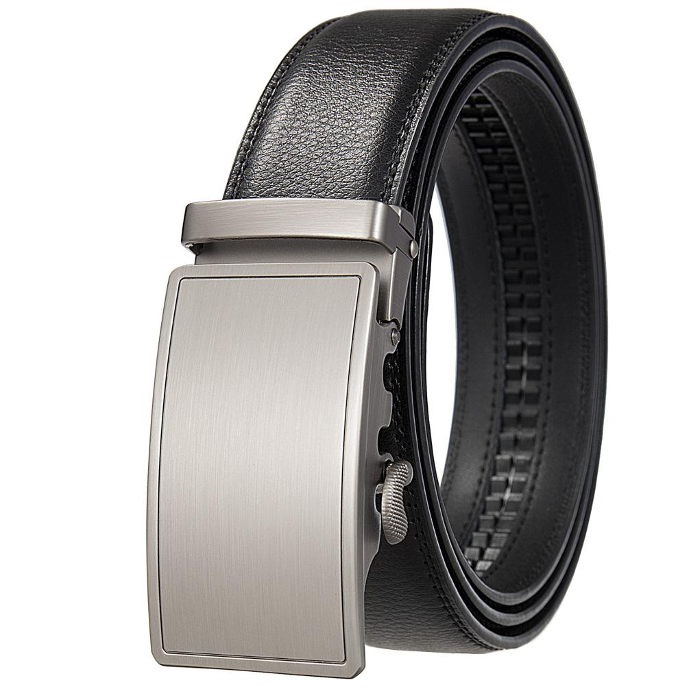 1Pcs Fashion Automatic Buckle Belt, Men'S Belt, Two-Layer Cowhide Ly35-1070-1