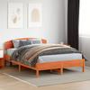 Vidaxl Bed Frame Without Mattress, Waxed Brown, 120X200 Cm, Solid Pine