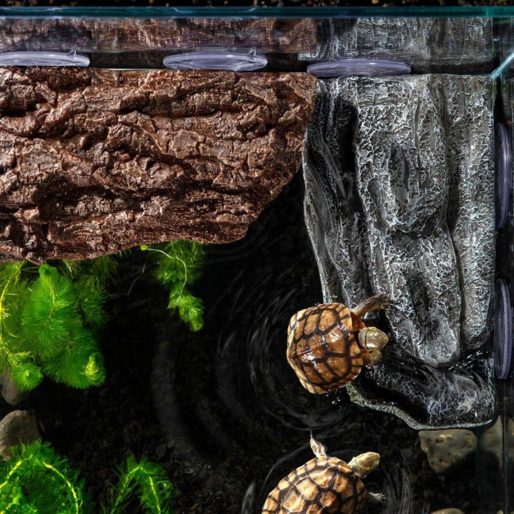 Simulation Rock Turtle Drying Platform Suction Cup Tortoise Climbing Platform For Aquarium