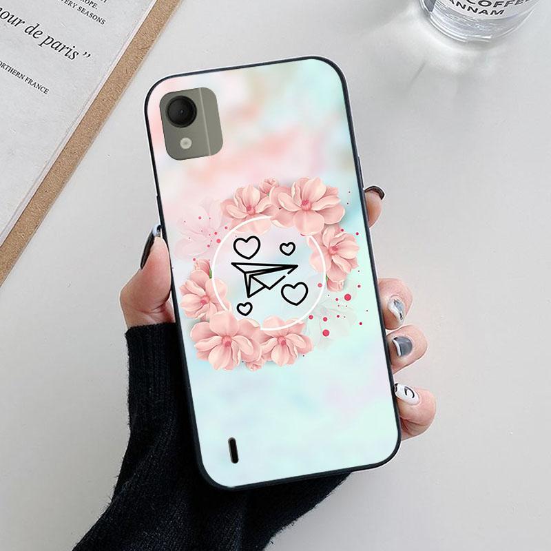 

For Nokia C02 C01 Plus Case TPU Soft Silicone Black Bumper Lovely Capa for Nokia C110 C100 C20 C10 Phone Cases Protective Para Nokia C10