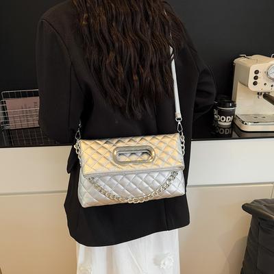 Große Kapazität Tasche Damen Neu Trendig High-End Mode Diamant-Ketten-Tasche Pendler Schulter Umhängetasche