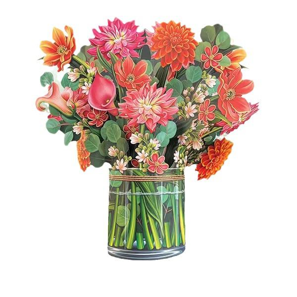 3D Pop-up Mother's Day Greeting Card with Hand-held Flowers