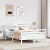 VidaXL Bed Frame with Headboard White 140x200 Cm Solid Pine Wood, Bed, Solid Wood Bed Frame, Bedroom Furniture At 3305944