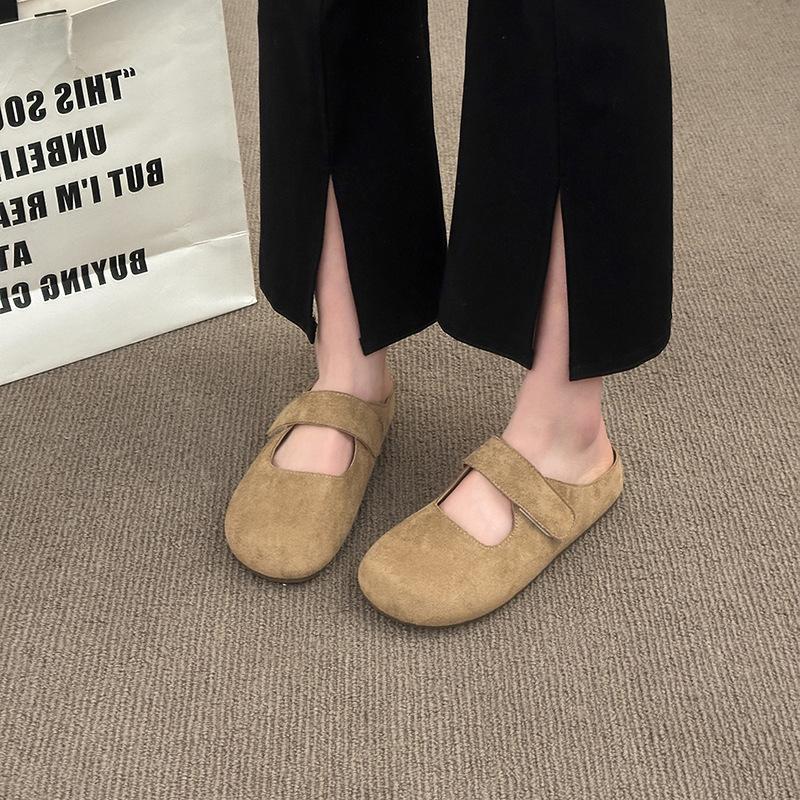 In the Summer of 2025, the New Velcro Lazy One-pedal Fashionable Pink Half-tray Shoes, Platform Height-increasing Outer Slippers.