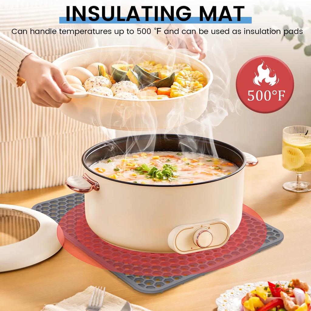 Silicone Sink Protectors Hollow Sink Mat Non-slip Heat Insulation Table Mat Dish Rack Desk Protect Sink Grid Mats Kitchen Tool