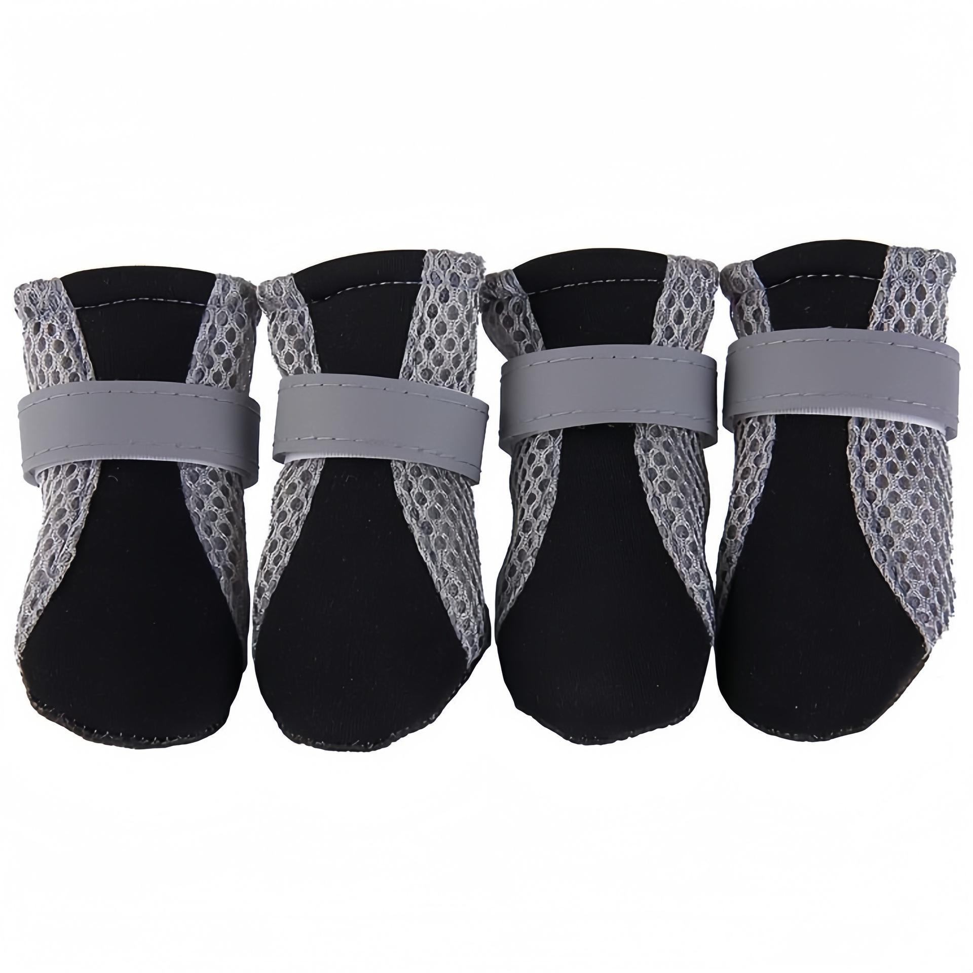 

Soft Summer Pet Dog Shoes Breathable Waterproof Reflective Night Safe Boots for Small Medium Dogs Outdoor Walking XGX03 XL-2.32in чорний
