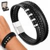 THICK Men' Leather Bracelet, Elegant, Adjustable, 19-22cm, ITALIAN