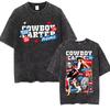 Cowboy Carter Beyonce Tour Vintage Washed T Shirts Men Women Hip Hop Harajuku Oversized Tshirt Summer Clothing Cotton Tees