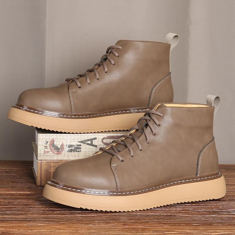 8307-5 Neue Martin-Stiefel Herren Retro Rindsleder Klassische Rhabarberstiefel Lässig Outdoor Rutschfeste Arbeitsstiefel Herren