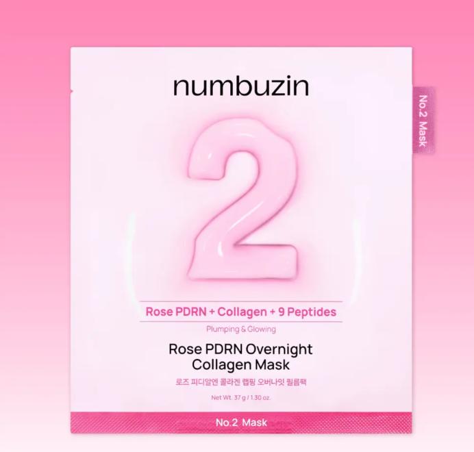 Numbuzin No.2 Rose PDRN Collagen Wrapping Overnight Film Pack (1 Sheet)
