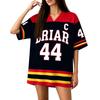Short Sleeve Casual Fashion Jersey Style Shirt with Lettering Print Sports Style Lightweight Breathable Material for Daily Wear
