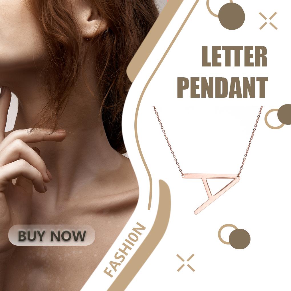 Alphabet Necklace Rose Plated Initial Letter Alphabet A - Z Choker Pendant